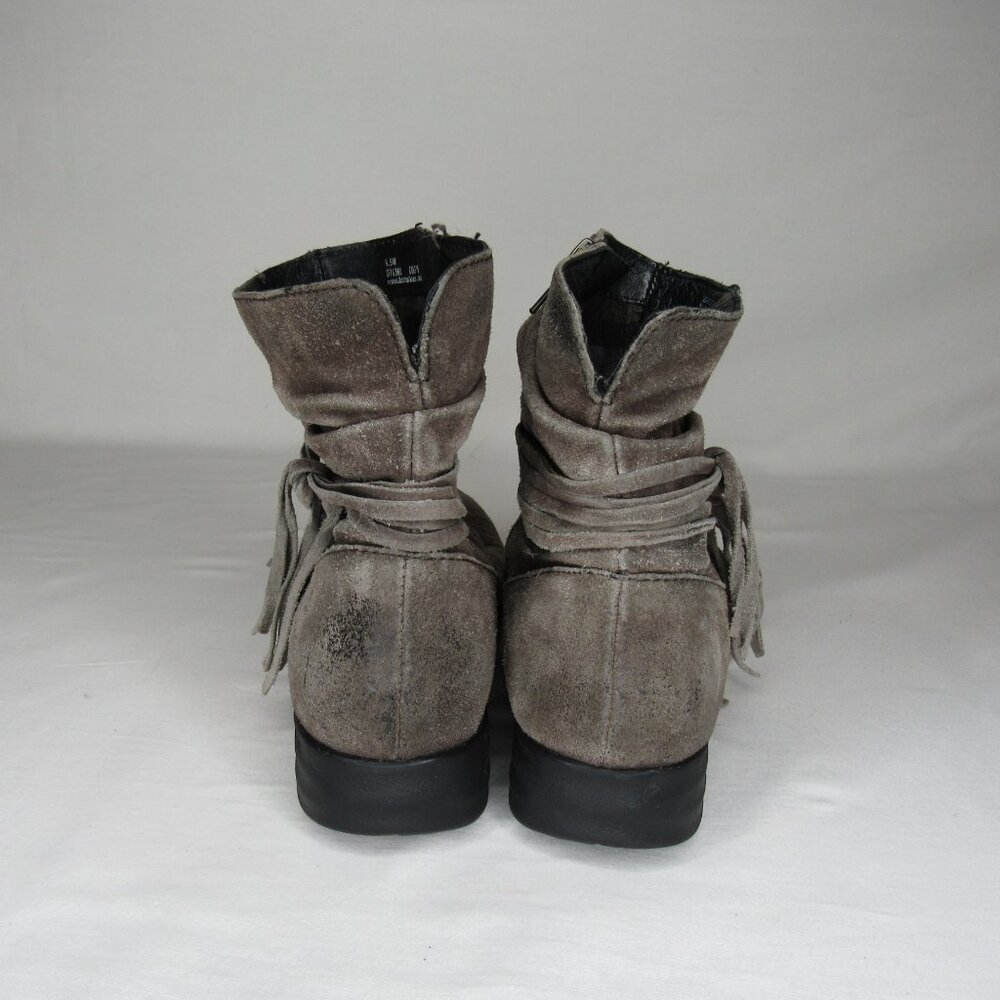 Born Taupe Brown Distressed Leather Suede CROSS Boots Women's 9.5 - Picture 4 of 9